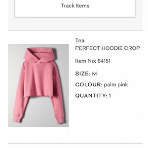 Aritzia TNA perfect cropped hoodie size M